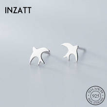 INZATT-pendientes de plata de primera ley con forma de pájaro para mujer, aretes pequeños, plata esterlina 925, diseño Animal, estilo minimalista 2024 - compra barato
