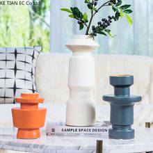 Creative Morandi Ceramic Vase Desktop Flower Arrangement Modern Household Irregular Dried Flower Decorative Vase Home Decoration 2024 - buy cheap