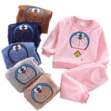 2021 Spring Autumn Homewear Flannel Pajamas Suit Warm Toddler sleepwear Boy Clothes Set Baby Girls Clothes Plush Kids Tracksuit 2024 - buy cheap
