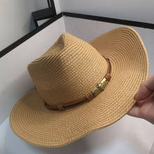 HT445 2021 Новая модная летняя шляпа от солнца, ковбойская шляпа, пляжная шляпа ручной работы, шляпа с широкими полями для мужчин и женщин, соломенные шляпы 2024 - купить недорого