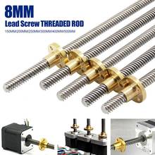 T8 3D Printer Lead Screw T8 Stepper Trapezoidal Acme Thread Lead Screw Rod 150mm 200mm 250mm 300mm 400mm 500mm with Nut 2024 - buy cheap