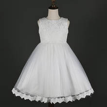 Кружевное платье для девочек; Новинка 2020 года; Стильная летняя одежда с вышивкой для девочек; детское платье с цветочным рисунком; костюм принцессы; Одежда для девочек 2024 - купить недорого