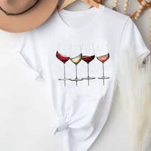Camisetas de manga corta para mujer, ropa de moda de vino, camiseta elegante, camiseta estampada para chica 2024 - compra barato
