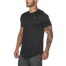 Camiseta de gimnasio para hombre, camisa de malla ajustada para culturismo, entrenamiento de manga corta, de compresión, nueva marca 2024 - compra barato