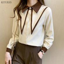 Женская однобортная рубашка, винтажная офисная блузка большого размера в Корейском стиле, весна-лето 2021 2024 - купить недорого