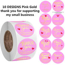 Multiple Unique Pink Gold Thank You for Supporting My Small Business Sticker Seal Label 500pcs 1" Shop Gift handmade Decoration 2024 - buy cheap