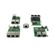 OEM mini fast 1 /100mbps 3 puertos Ethernet red lan hub switch board dos capas pcb 2 rj45 1*8pin puerto principal 12V 2024 - compra barato