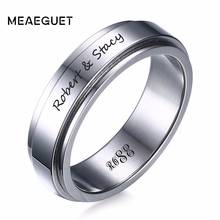 Personalized Stainless Steel Ring  6mm All Black IP Spinner Mens Women Ring In Silver Color Wedding Brands Free Engraving 2024 - buy cheap