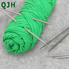 Agulhas de crochê circular de aço inoxidável, 4 tamanhos #8 4.0mm, conjunto de agulhas de tricô, fio de ponta dupla tingido, agulha suéter de mão 2024 - compre barato