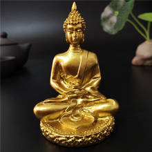 Golden Thailand Buddha Statue Meditation Buddha Sculpture Hindu Fengshui Figurine Ornaments Home Garden Decoration Statues 2024 - buy cheap