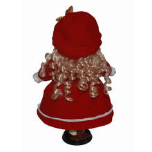 30cm Lifelike Porcelain Girl Doll in Red Plaid Dress, Hat with Stand Kit #2 2024 - buy cheap