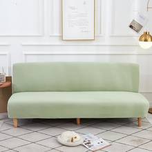 Funda de sofá plegable sin reposabrazos, Protector de muebles, todo incluido, elástica, Serie de Color sólido 2024 - compra barato