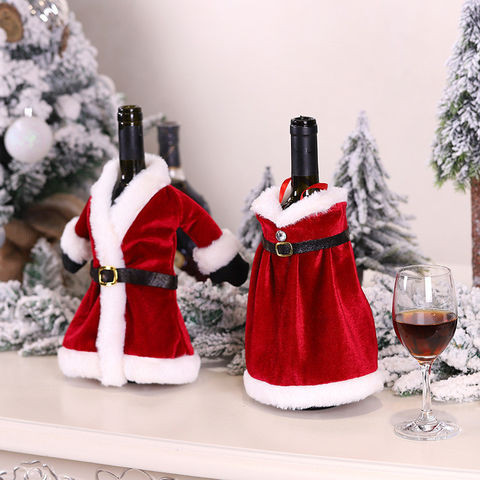 Рождественская наклейка с надписью "Merry Christmas", Чехол для винной бутылки с Санта-Клаусом, Подарочная сумка, Рождественский Декор для обевечерние стола, Рождества, 5 2022 - купить недорого