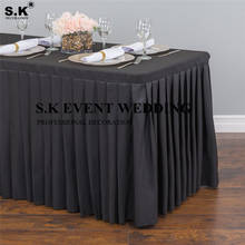 Toalha de mesa pregueada de poliéster com boa aparência, cobertura de mesa para decoração de festa de casamento 2024 - compre barato