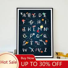 Christmas Kids Alphabet Space Art Canvas Painting Wall Picture Nursery Wall Decor Creative No Frame Poster Prints Home Modern De 2024 - buy cheap