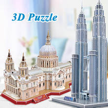 3D пазл детский из бумаги 8 лет, всемирно известный город, модель здания, городской пейзаж, самодельная образовательная творческая игрушка-головоломка для взрослых, подарки 2024 - купить недорого