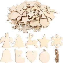 Ornamentos de natal para flocos de neve, madeira em massa, estrela, anjo, inacabado, fatias de recortes de madeira para artesanato e decoração de árvore de natal, com 10 peças 2024 - compre barato