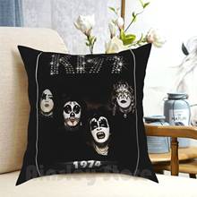 ¿Beso? Funda de almohada con estampado de The Band-1974, cojín suave para el hogar, arte de Kiss, música, Kiss 2024 - compra barato