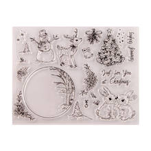 Christmas Crystal Ball Snowman Deer Background Transparent Clear Silicone Rubber Stamp Seal DIY Scrapbooking Photo Album 2024 - buy cheap