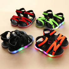 Summer Cool Solid Kids Sandals LED Lighting High Quality Children Shoes Hot Sales Beach Leisure Boys Girls Toddlers 2024 - buy cheap