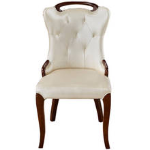 Dining chair solid wood soft bag back leather dining chair hotel restaurant villa dining chair stool 2024 - buy cheap