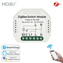 Tuya zigbee 3.0 módulo de interruptor de luz inteligente, peça inteligente com controle remoto por aplicativo, funciona com alexa, google home para controle de voz 2024 - compre barato