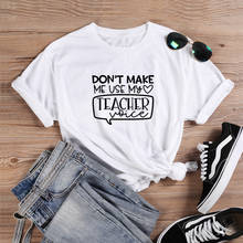 MY TEACHER-Camiseta de algodón para mujer, blusa Harajuku con cuello redondo, ropa para mujer en blanco y negro 2024 - compra barato