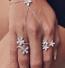 white cz flower open ring sparking bling cubic zirconia 2022 spring new long women full finger rings drop shipping 2024 - buy cheap