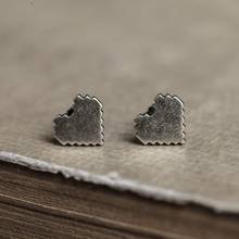 925 Sterling Silver Pixel Heart Stud Earrings Fashion Women Punk Earrings Vintage Party Wedding Jewelry Gifts for Women Jewelry 2024 - buy cheap