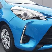 Chrome Front Fog Light Cover Strip for Toyota Yaris Vitz 2017 2018 Bumper Accessories Trim Car-Styling 2024 - buy cheap