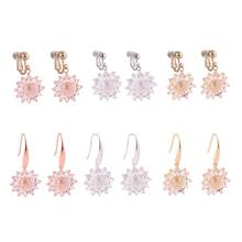 WENHQ-pendientes de Clip sin perforaciones para mujer y niña, aretes de alta calidad con forma de girasol, para fiesta, boda, novedad 2024 - compra barato