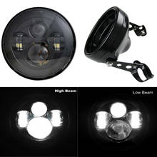 Farol de motocicleta com halo drl, 7 polegadas, 40w, led, h4, 7 segundos, aro de guarnição para dyna iron 883, honda, yamaha kawasak 2024 - compre barato