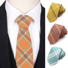 New Plaid Tie for Men Women Fashion Skinny Cotton Necktie Casual Men Neck ties for Wedding Party Boys Suits Ties Gravatas 2024 - buy cheap