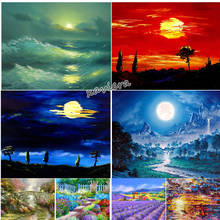 Abstract Garden Scenery Diamond Painting Night Scene 5D DIY Embroidery Full Square Drill Cross Stitch Home Decor Mosaic Picture 2024 - buy cheap