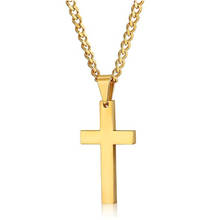 Nova cruz colares & pingentes para homens de aço inoxidável cor ouro masculino pingente colares oração jóias presente amigo 2024 - compre barato
