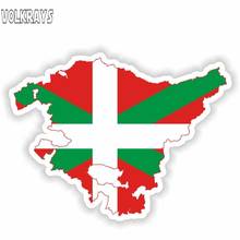 Volkrays Creative Car Sticker Pais Vasco Pays Basque Flag Accessories Reflective Waterproof Cover Sunscreen Vinyl Decal,5cm*7cm 2024 - buy cheap