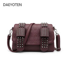 DAEYOTEN-Bolso de hombro Retro con remaches para mujer, bandolera pequeña Punk con estampado de Calavera, marca de lujo, ZM0959, 2020 2024 - compra barato