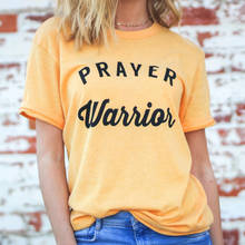 Prayer Warrior T-shirt Casual Women Christian Graphic Tshirt Outfit Religious God Jesus Bible Church Tee Shirt Top Drop Shipping 2024 - buy cheap