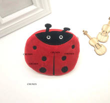 Bolsa de pelúcia cartoon ladybug 11cm 2 cores; chaveiro carteira de moedas de pelúcia infantil bolsa de brinquedos 2024 - compre barato