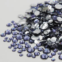 Wholesale Stones Amethyst Mixed Sizes Glue On Non Hotfix Rhinestones Nail Art Crystal Decorations DIY 2024 - buy cheap