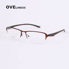 Fashion men's eyeglasses frames Optical eye glasses frame for men Myopia Prescription eye glasses Half Metal Spectacles eyewear 2024 - buy cheap