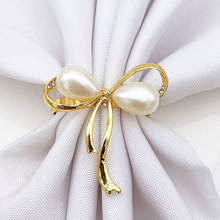 6PC Simple Golden Napkin Ring Butterfly Bow Tie Napkin Buckle Hotel Restaurant Mouth Cloth Ring Metal Napkin Ring Dropshipping 2024 - buy cheap