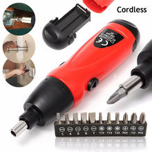 1Set Electric Screwdriver 6V Battery Operated Cordless Screwdriver Drill Tool Electric Screwdriver Set + 11Pcs Bits Accessories 2024 - buy cheap