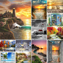 5D Diamond Painting Kits Landscape Sunset Sea View Full Round With AB Drill Embroidery Painting Mosaic DIY Home Decoration Gift 2024 - buy cheap