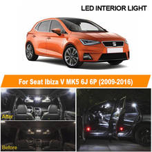 9pcs White Canbus Car LED Interior Map Dome Reading Light Bulbs Kit For 2009-2016 Seat Ibiza V MK5 6J 6P License Plate Lamp 2024 - buy cheap