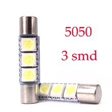 Festoon-bombillas LED para Interior de coche, luz de matrícula C5W 200 28MM 31MM 3 SMD, 12V, blanco, 5050 Uds. 2024 - compra barato