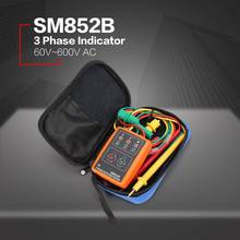 SM852B 3 Phase Rotation Tester Digital Phase Indicator Detector LED Buzzer Phase Sequence Meter Voltage Tester 60V~600V AC 2024 - buy cheap