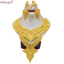Adixyn-Conjunto de joyería africana de gran tamaño, Color dorado/Cobre, collar, pendientes, fiesta de boda árabe de Dubái, regalos para mamá, N05317 2024 - compra barato