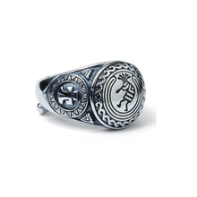 Anillo de Plata de Ley 925 estilo indio para hombre, ajustable, clásico, Punk, Rock, gótico, regalo de joyería para Halloween 2024 - compra barato