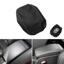 Microfiber Leather w/ 1 Red / White Line Interior Center Armrest Box Cover Protective Trim For VW Golf 6 MK6 2010 2011 2012 2013 2024 - buy cheap